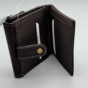 Treviso Brown Double Snap Closure Womens Wallet Credit Card Zipper Coin Bifold